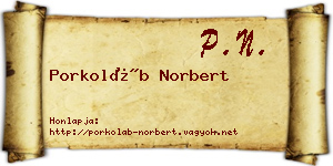 Porkoláb Norbert névjegykártya